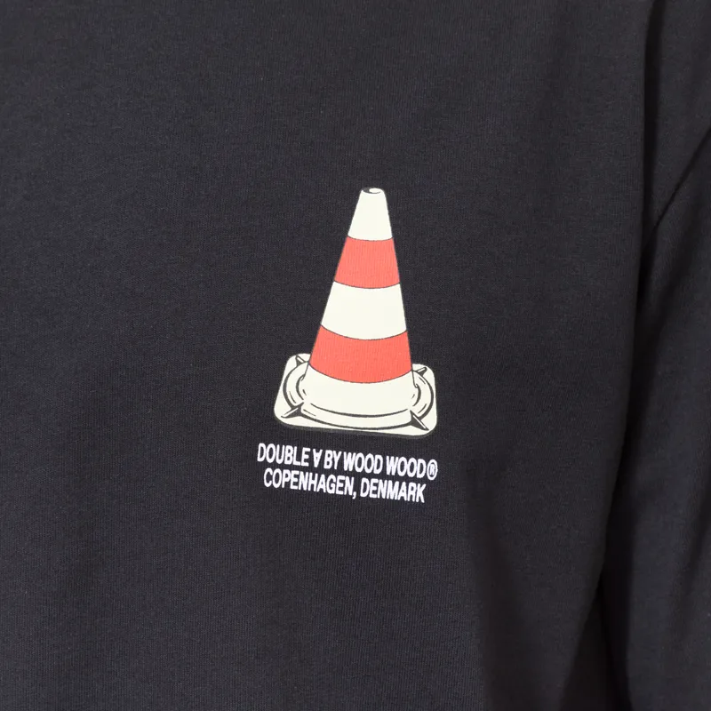 Double A by Wood Wood Ace Cone T Shirt Black-6