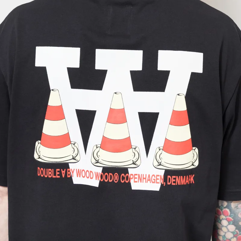 Double A by Wood Wood Ace Cone T Shirt Black-5
