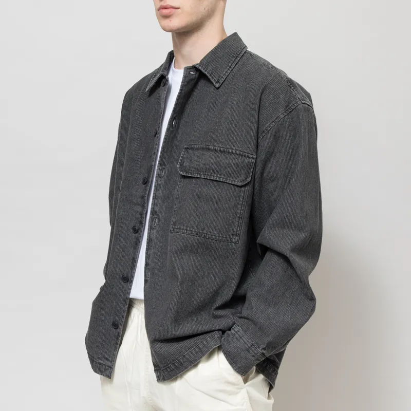 Wood Wood David Overshirt Washed Black-1