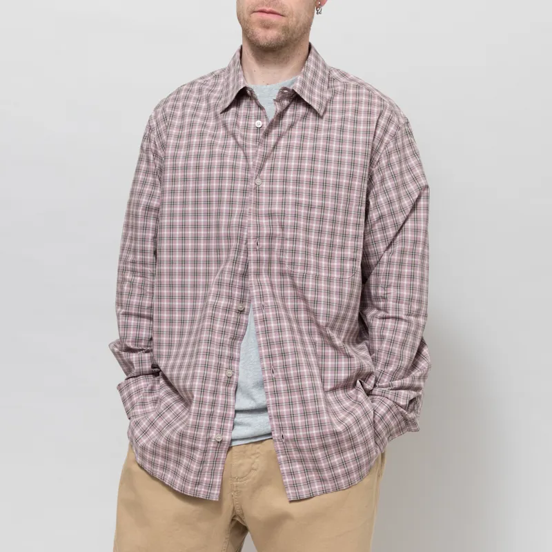Wood Wood Nico Long Sleeve Shirt Elderberry Check Purple