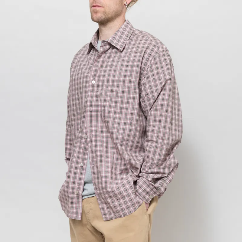 Wood Wood Nico Long Sleeve Shirt Elderberry Check Purple-1