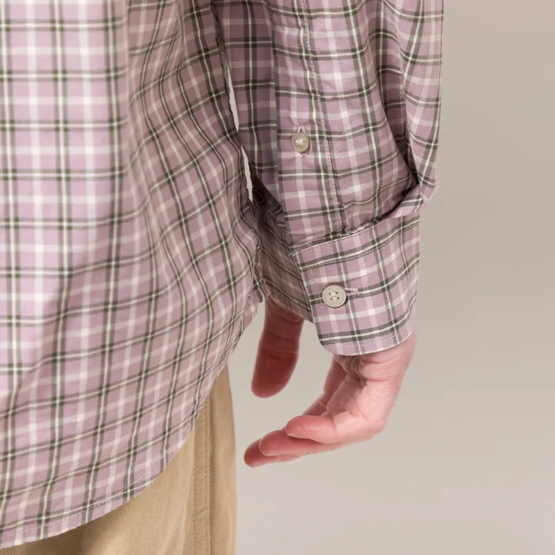 Wood Wood Nico Long Sleeve Shirt Elderberry Check Purple-6
