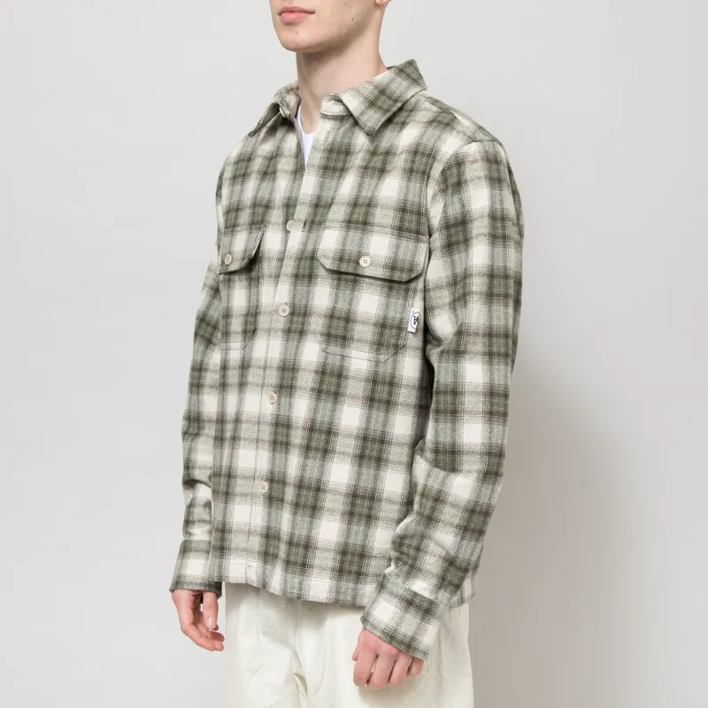 Double A by Wood Wood Clay Overshirt Grape Leaf Check-1