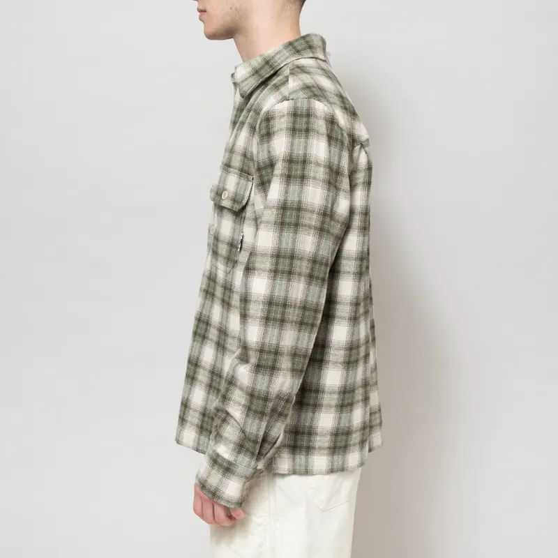 Double A by Wood Wood Clay Overshirt Grape Leaf Check-2