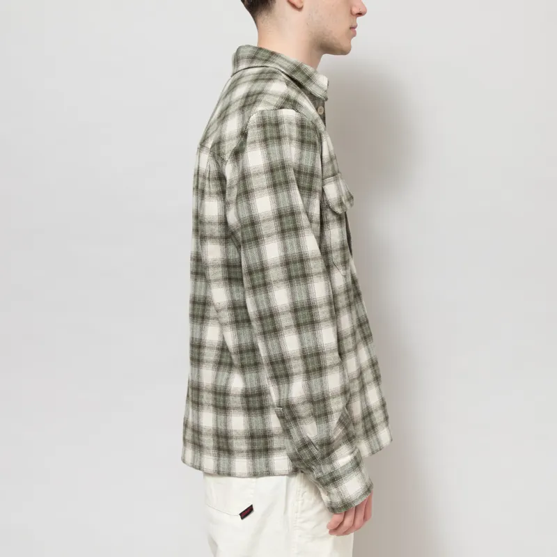 Double A by Wood Wood Clay Overshirt Grape Leaf Check-4