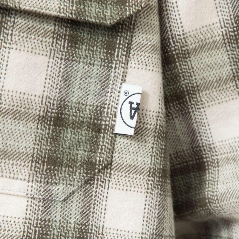 Double A by Wood Wood Clay Overshirt Grape Leaf Check-8