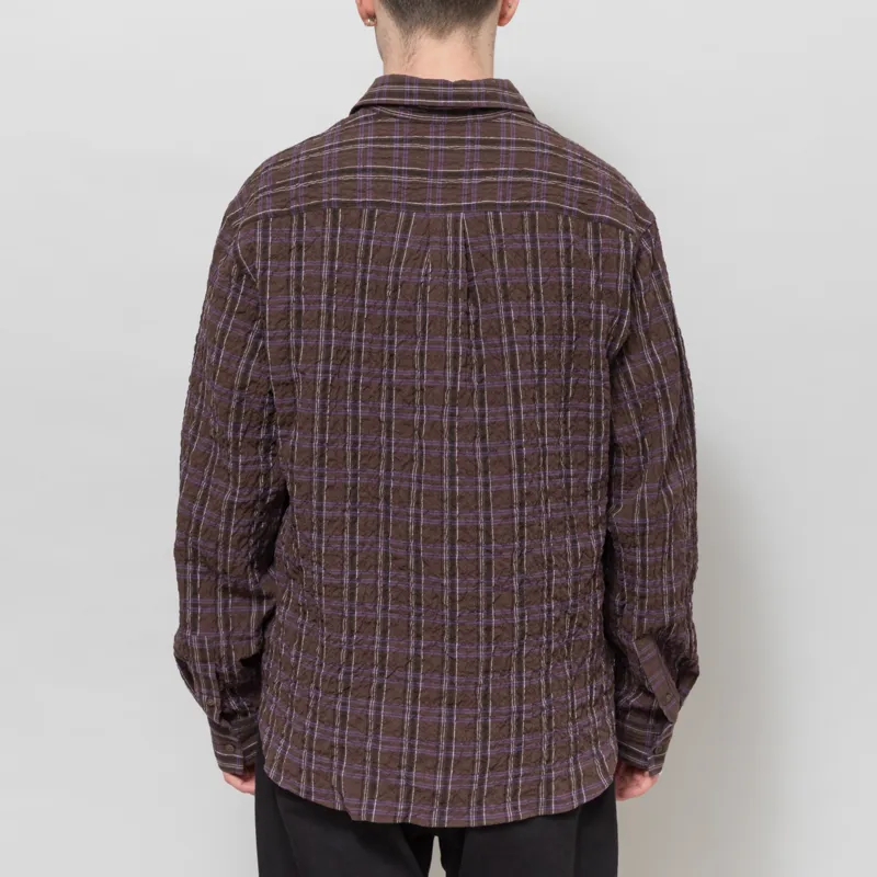 Wood Wood Nico Shirt Desert Palm Check Brown-2