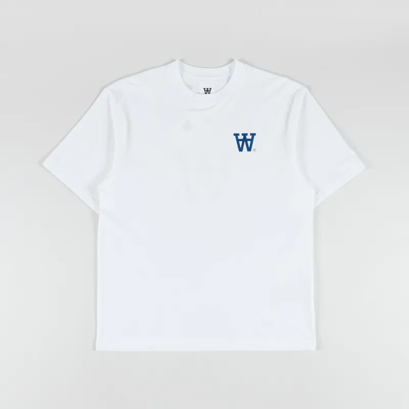 Double A by Wood Wood Liam T Shirt Fence Bright White-1