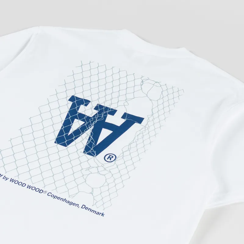 Double A by Wood Wood Liam T Shirt Fence Bright White-2