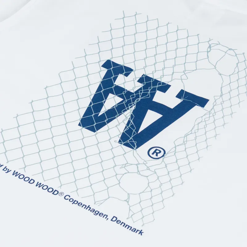 Double A by Wood Wood Liam T Shirt Fence Bright White-4