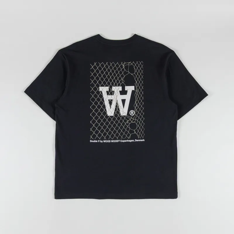 Double A by Wood Wood Liam T Shirt Fence Black