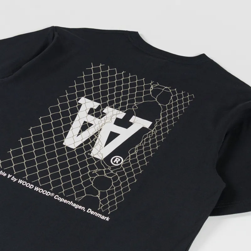 Double A by Wood Wood Liam T Shirt Fence Black-2