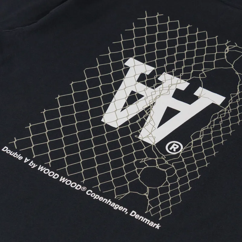 Double A by Wood Wood Liam T Shirt Fence Black-4