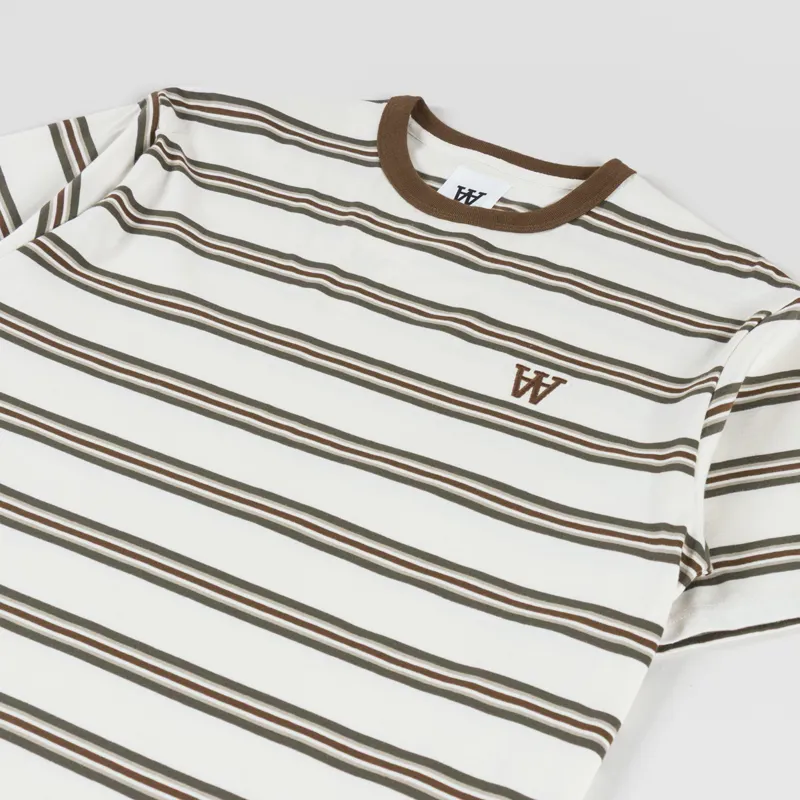 Double A by Wood Wood Easton T Shirt Desert Palm Stripe-1