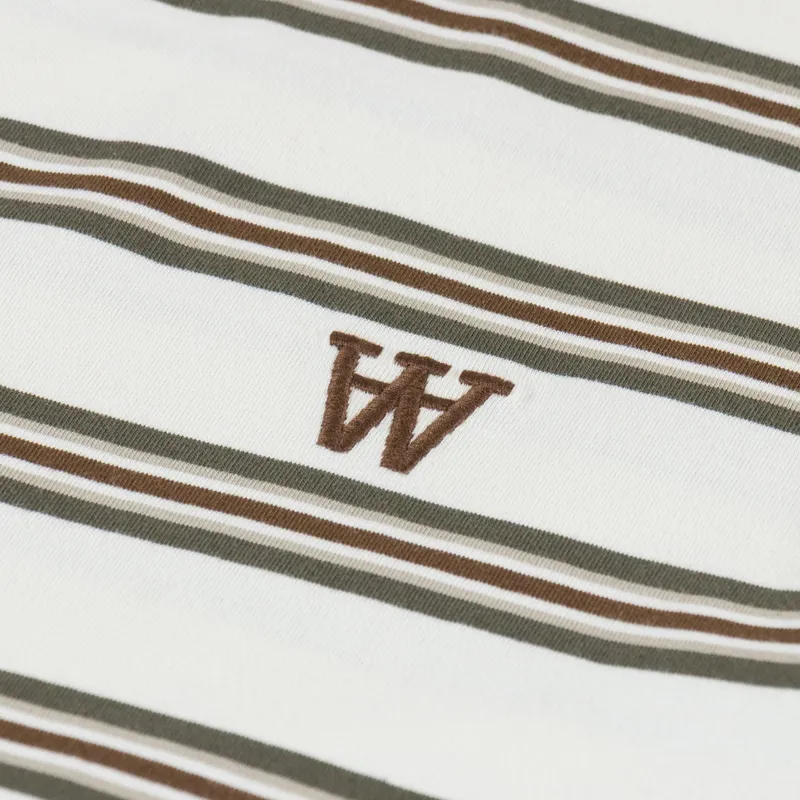 Double A by Wood Wood Easton T Shirt Desert Palm Stripe-3