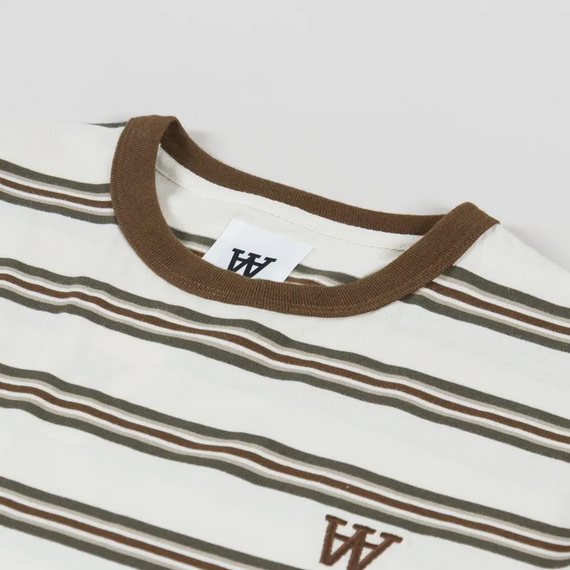 Double A by Wood Wood Easton T Shirt Desert Palm Stripe-2