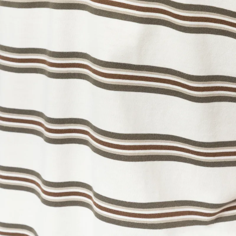 Double A by Wood Wood Colton Polo Shirt Desert Palm Stripe Brown-5