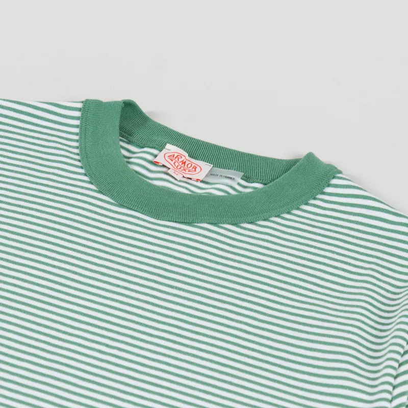 Armor Lux Heritage Stripe T Shirt Ivy Blanc-2