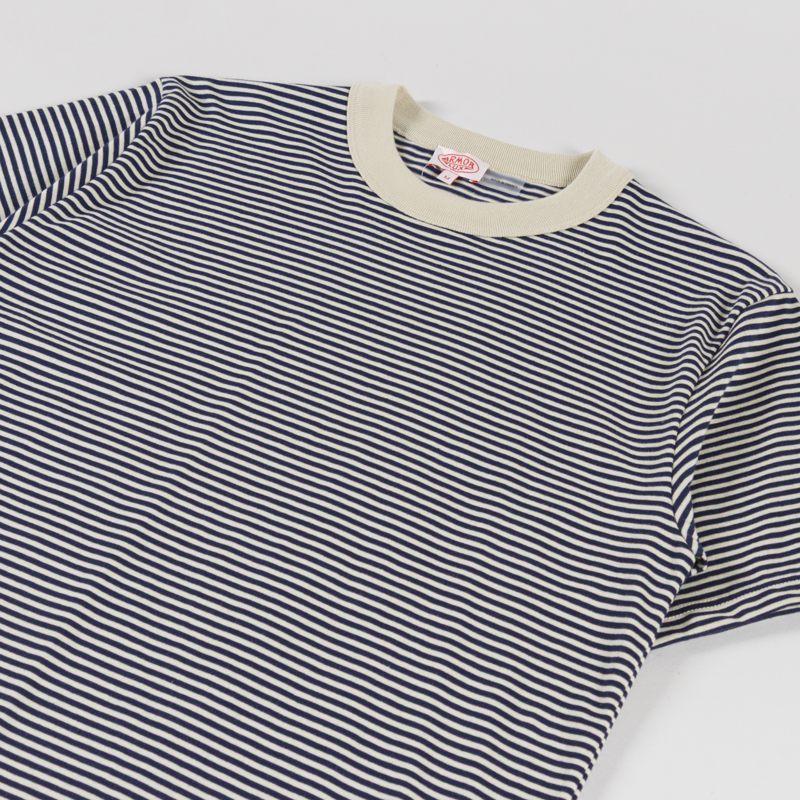 Armor Lux Heritage Stripe T Shirt Gravel Marine Deep-1