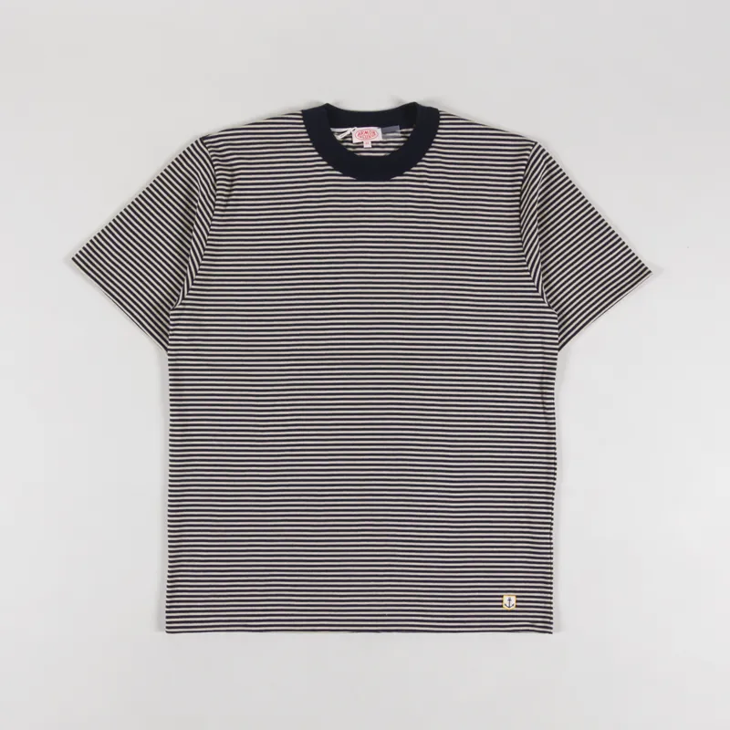 Armor Lux Heritage Stripe T Shirt Rich Navy Sandstone