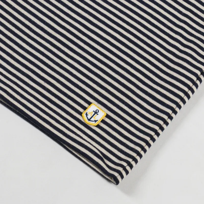 Armor Lux Heritage Stripe T Shirt Rich Navy Sandstone-2