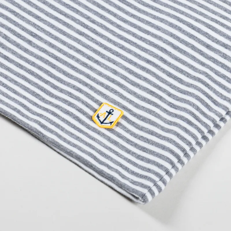 Armor Lux Heritage Stripe T Shirt Misty Grey Milk-2