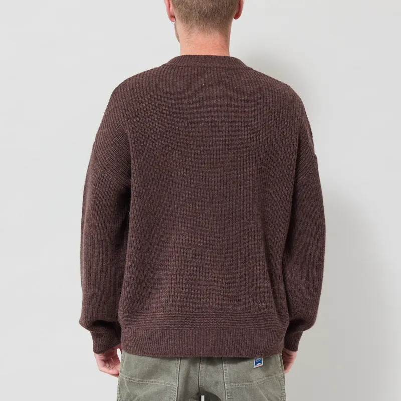 Frizmworks Wool Deck Zip Up Cardigan Choco Brown-3