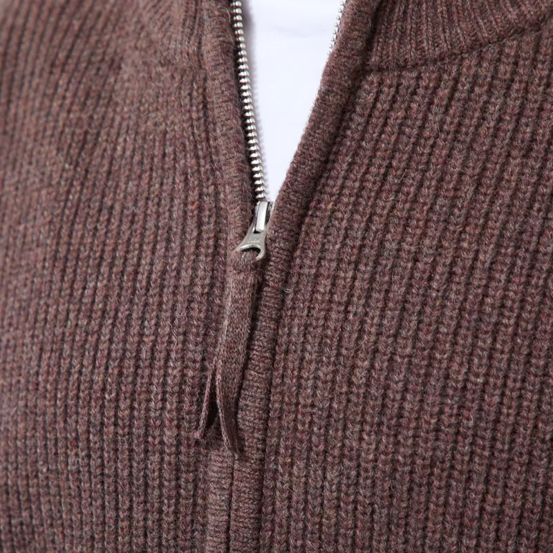 Frizmworks Wool Deck Zip Up Cardigan Choco Brown-5