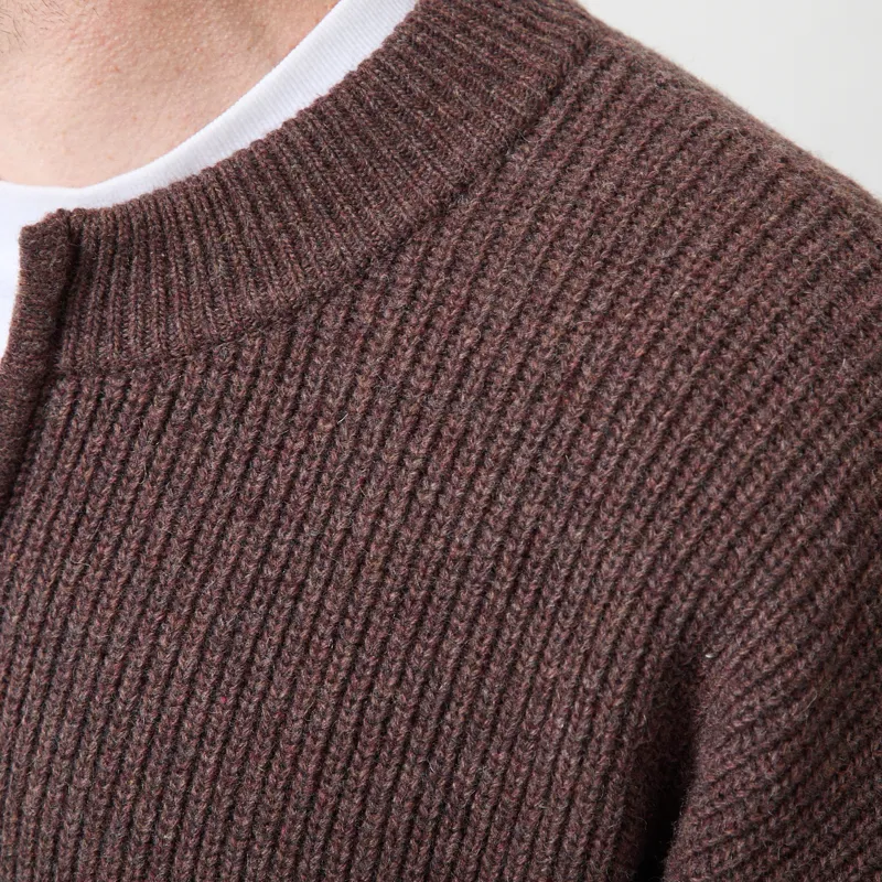Frizmworks Wool Deck Zip Up Cardigan Choco Brown-6