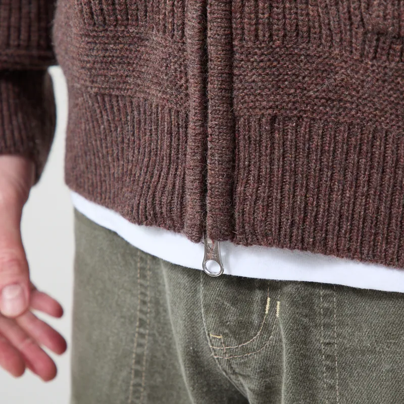 Frizmworks Wool Deck Zip Up Cardigan Choco Brown-8