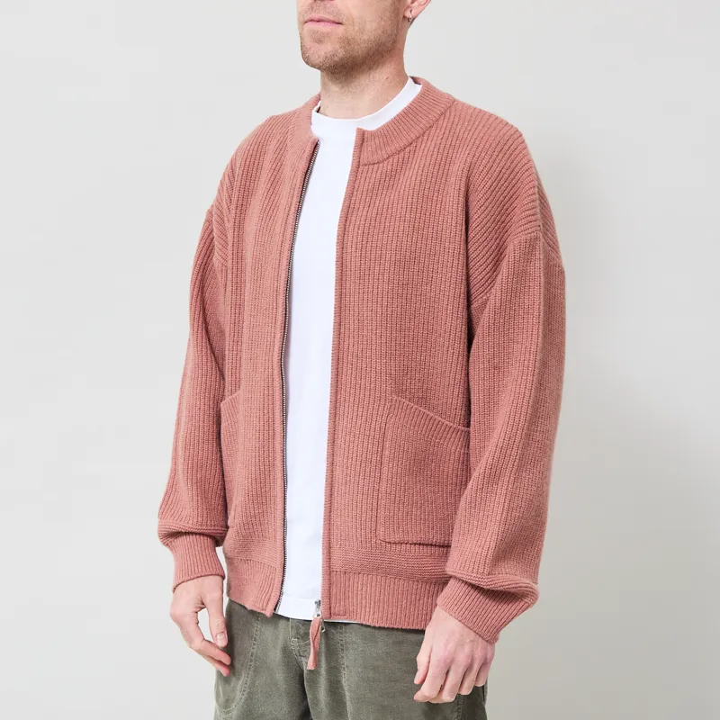 Frizmworks Wool Deck Zip Up Cardigan Indian Pink-1