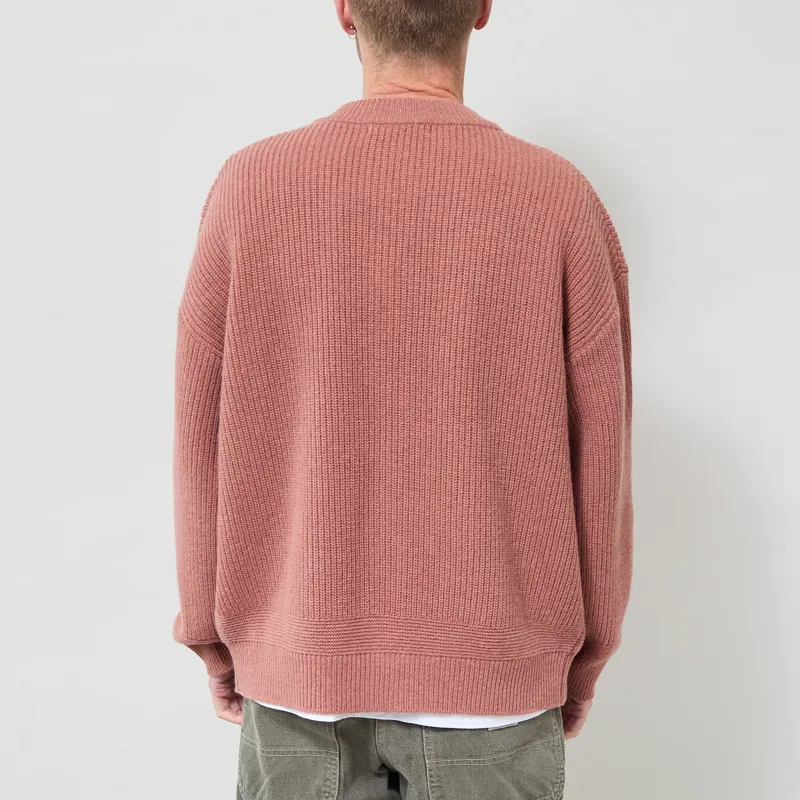 Frizmworks Wool Deck Zip Up Cardigan Indian Pink-2
