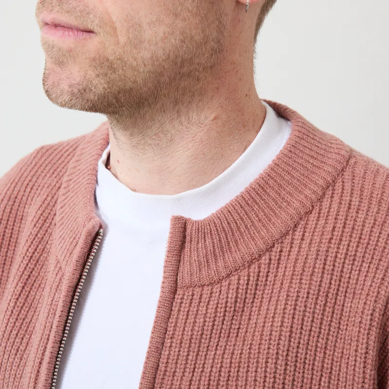 Frizmworks Wool Deck Zip Up Cardigan Indian Pink-3