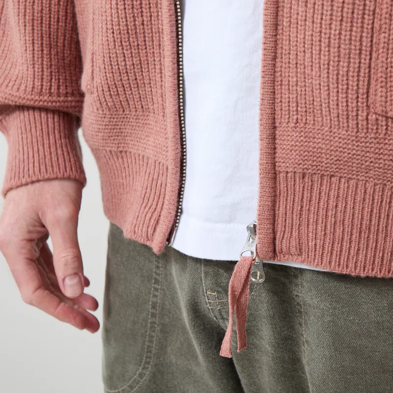 Frizmworks Wool Deck Zip Up Cardigan Indian Pink-5