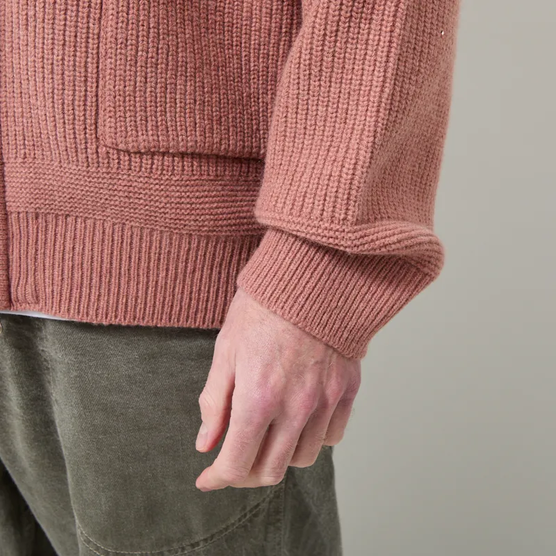 Frizmworks Wool Deck Zip Up Cardigan Indian Pink-6