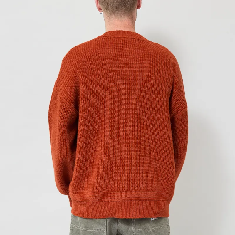 Frizmworks Wool Deck Zip Up Cardigan Brick-2