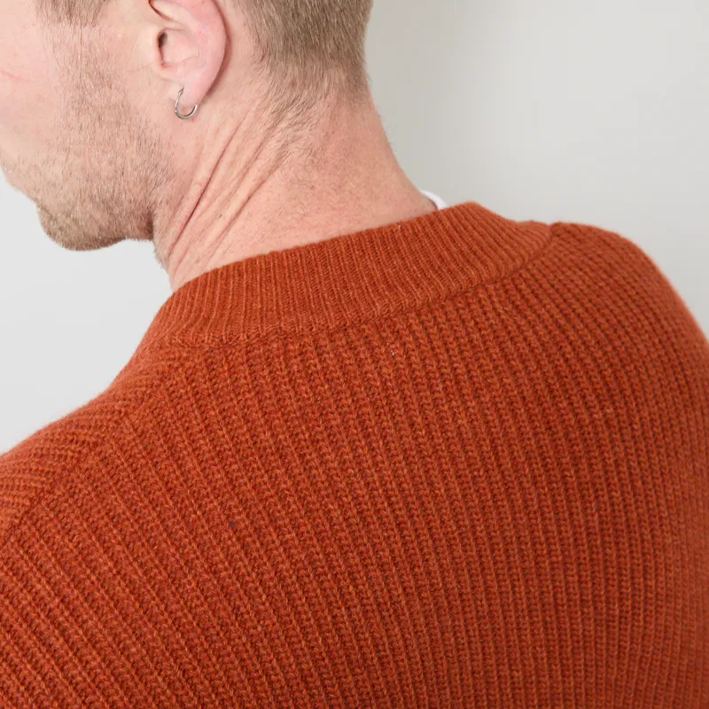 Frizmworks Wool Deck Zip Up Cardigan Brick-3