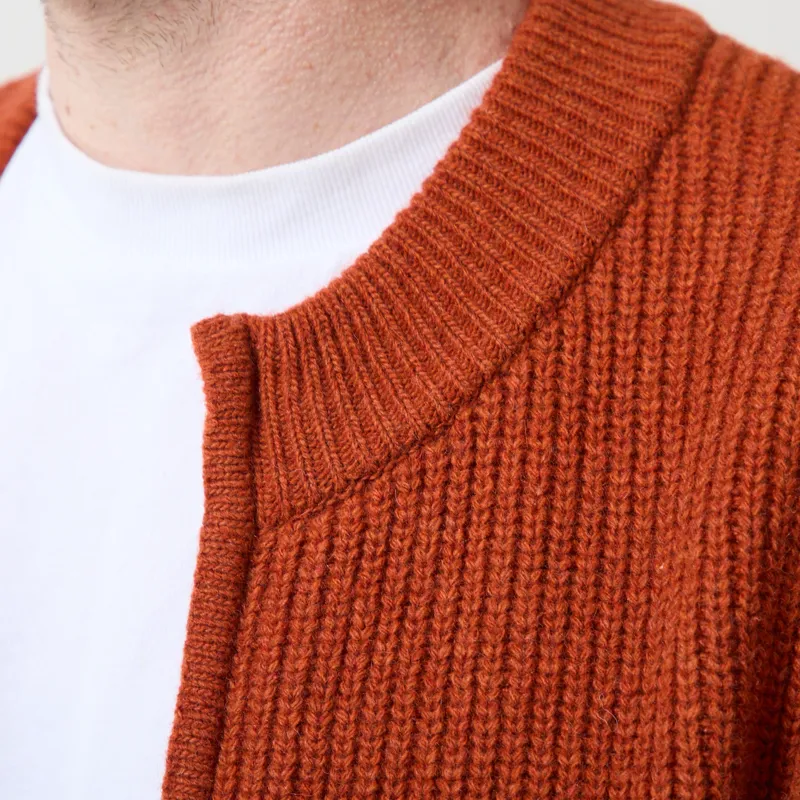 Frizmworks Wool Deck Zip Up Cardigan Brick-5