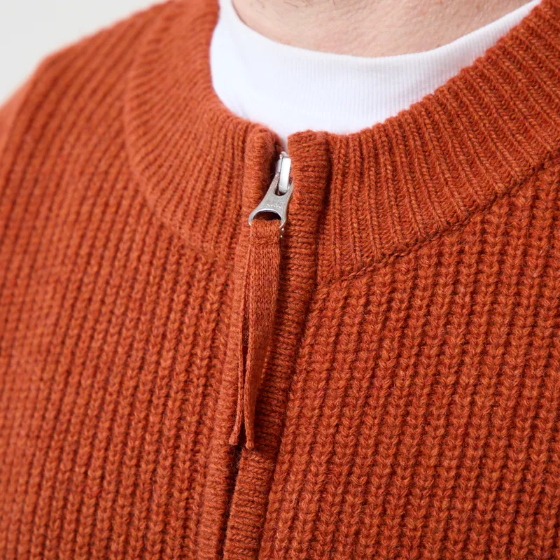 Frizmworks Wool Deck Zip Up Cardigan Brick-6