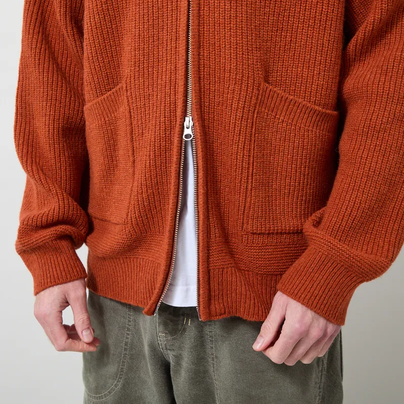 Frizmworks Wool Deck Zip Up Cardigan Brick-7