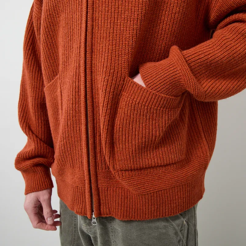 Frizmworks Wool Deck Zip Up Cardigan Brick-8