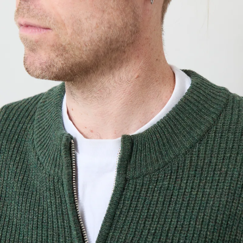 Frizmworks Wool Deck Zip Up Cardigan Forest Green-3