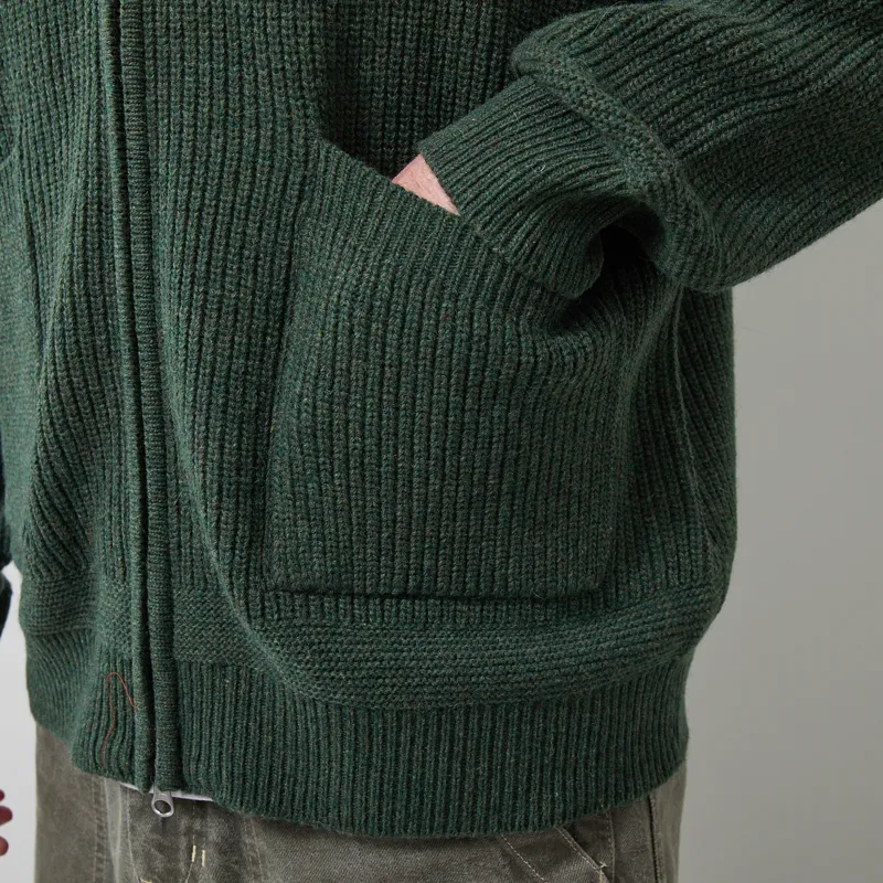 Frizmworks Wool Deck Zip Up Cardigan Forest Green-7