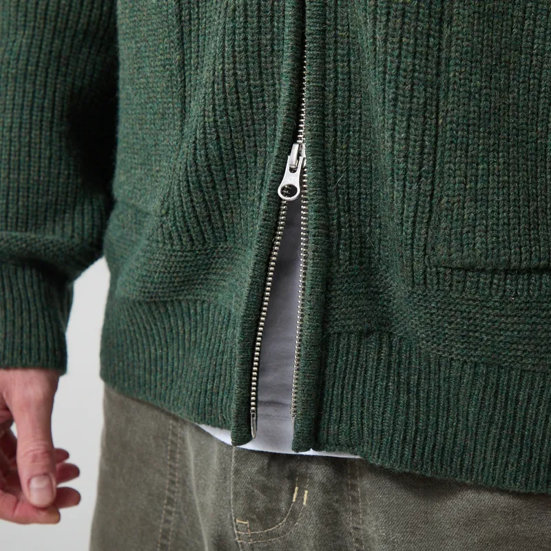 Frizmworks Wool Deck Zip Up Cardigan Forest Green-9