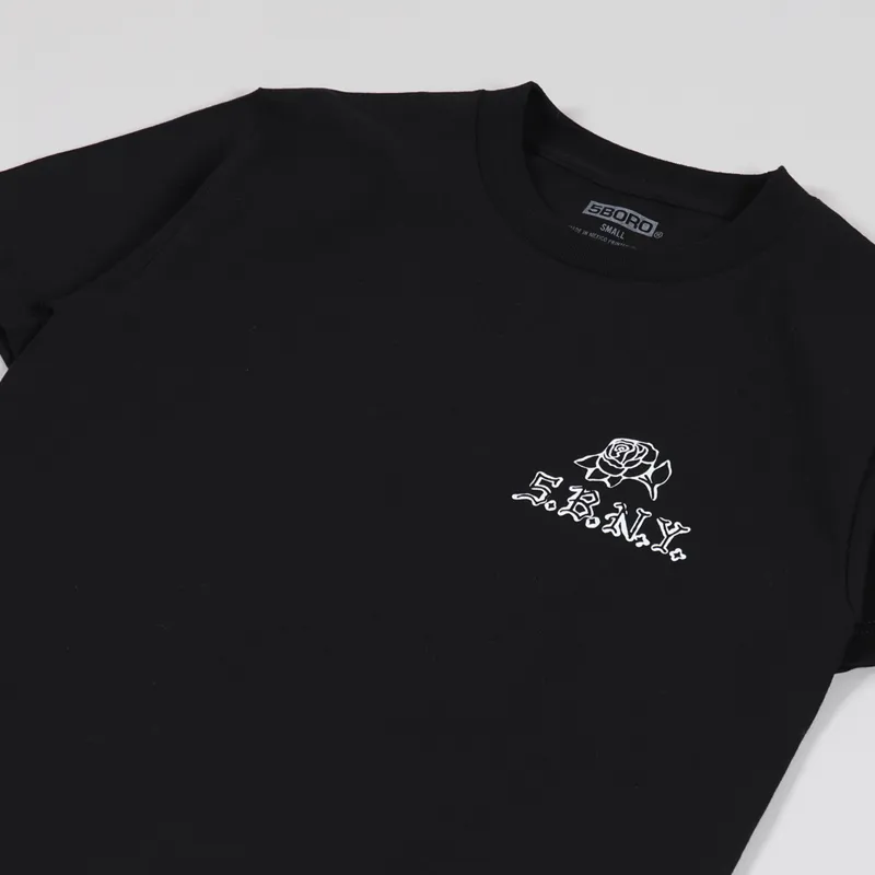 5Boro DIY Rose T Shirt Black-3
