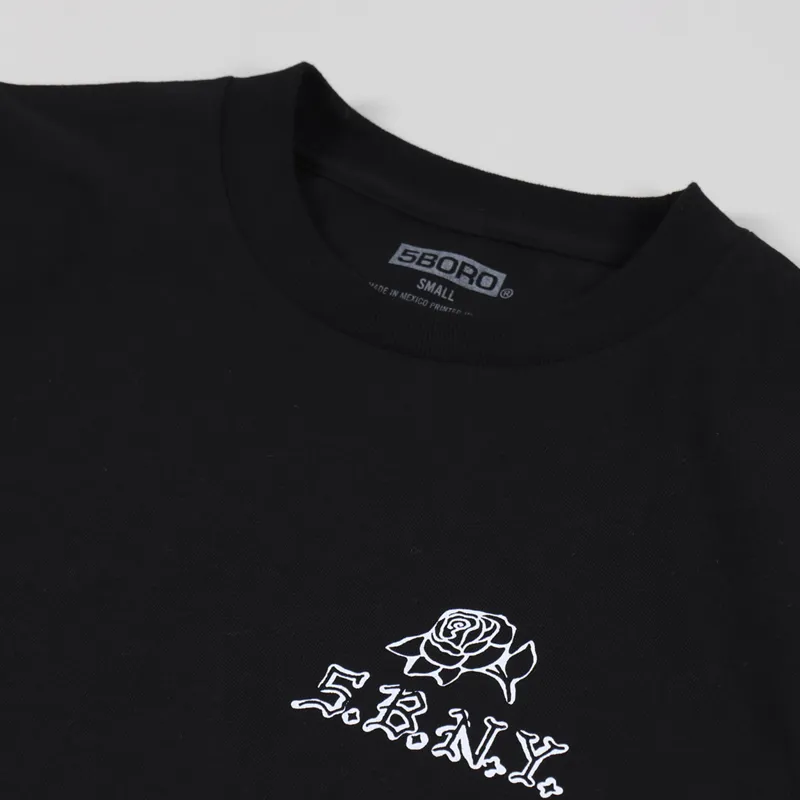 5Boro DIY Rose T Shirt Black-5
