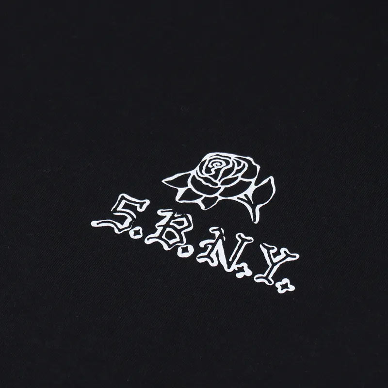 5Boro DIY Rose T Shirt Black-4
