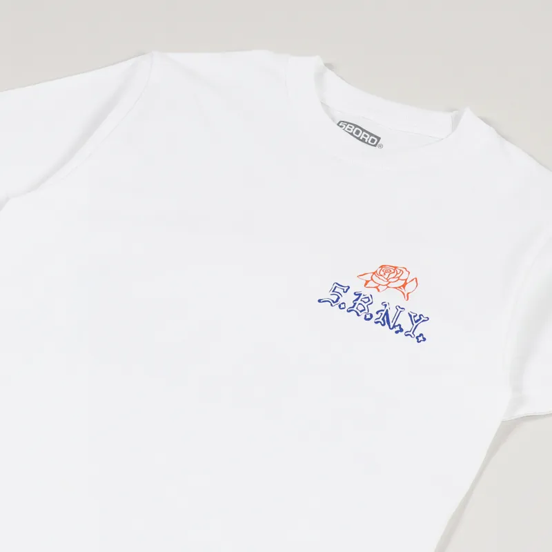 5Boro DIY Rose T Shirt White-3