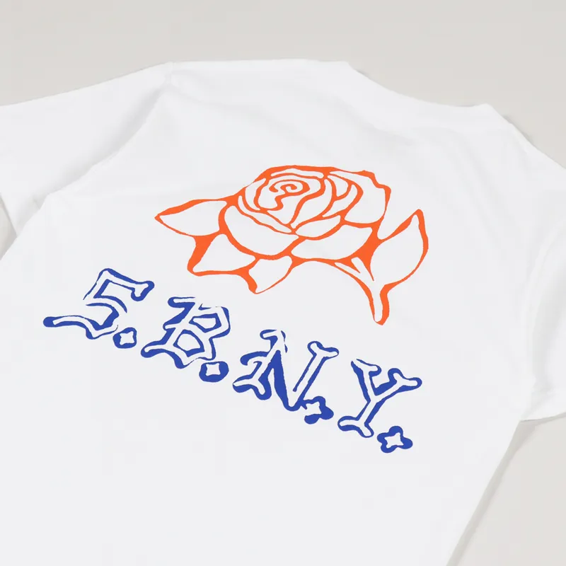 5Boro DIY Rose T Shirt White-2
