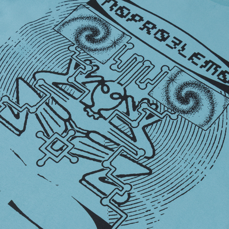 No Problemo Braniac Long Sleeve T Shirt Aqua-6